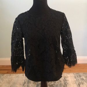 Banana Republic FS PXS black lace Blouse NWT